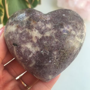 Lepidolite Heart, Lepidolite Stone, Purple Lepidolite, Natural Lepidolite, Polished Lepidolite, Lepidolite Crystal, Crystal Heart