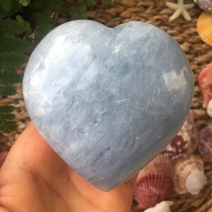 Blue calcite Heart, Blue Calcite Stone, Blue Calcite Crystal, Natural Blue Calcite, Polished Blue Calcite, Crystal Heart, Healing Crystal