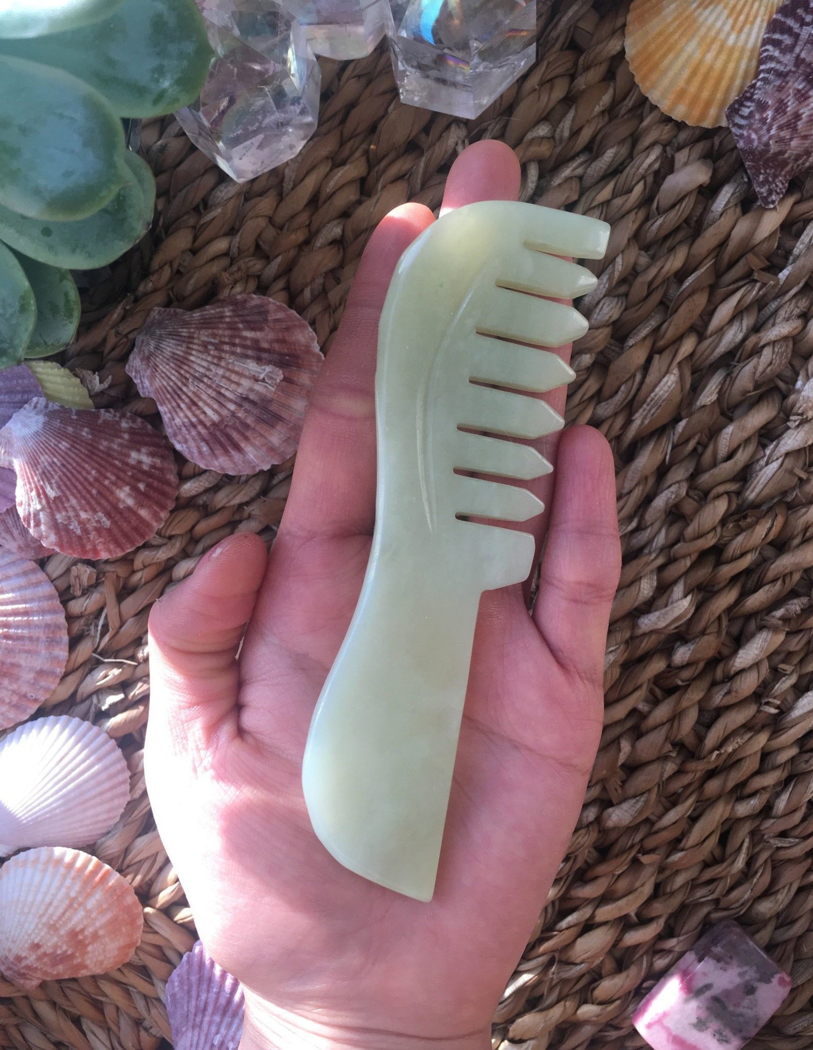 Precious Jade Comb Jade Comb Crystal healing comb Etsy