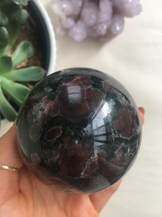 Rare Garnet Astrophyllite Sphere, Natural Crystal (6.5cm) - Etsy