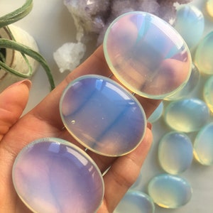Opalite palm stone, opalite worry stone, opalite