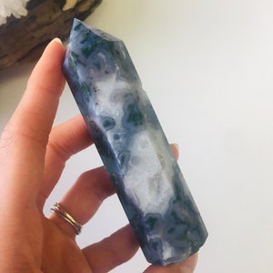 Moss Agate Tower, Moss Agate Point, Green Moss Agate, Moss agate Crystal, Healing Crystal, Moss Agate, Crystal Tower, Crystal Point, Agate
