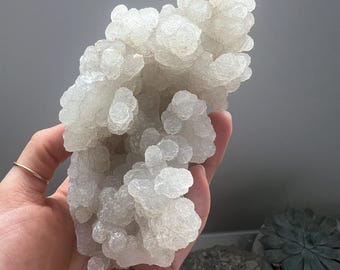 Druzy Chalcedony Cluster, Raw Mineral Specimen (13cm x 6cm)