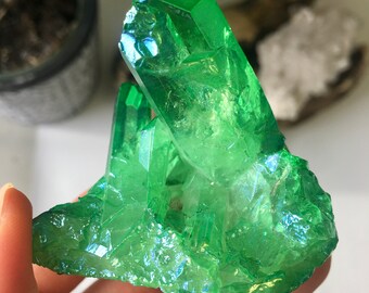 グリーン オーラ クォーツ クラスター、グリーン エンジェル オーラ