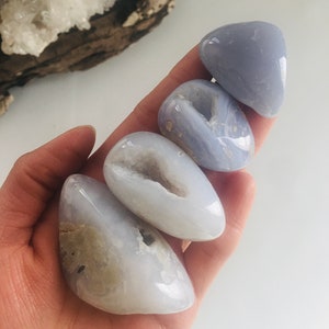 Blue Chalcedony Tumbled Stone, Tumbled Blue Chalcedony, Natural Chalcedony, Polished Chalcedony, Chalcedony Crystal, Chalcedony Stone