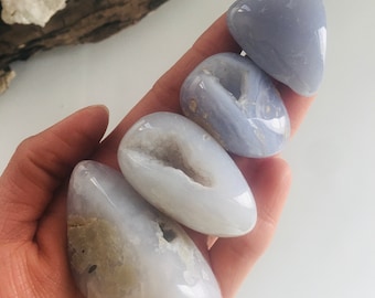 Blue Chalcedony Tumbled Stone, Tumbled Blue Chalcedony, Natural Chalcedony, Polished Chalcedony, Chalcedony Crystal, Chalcedony Stone
