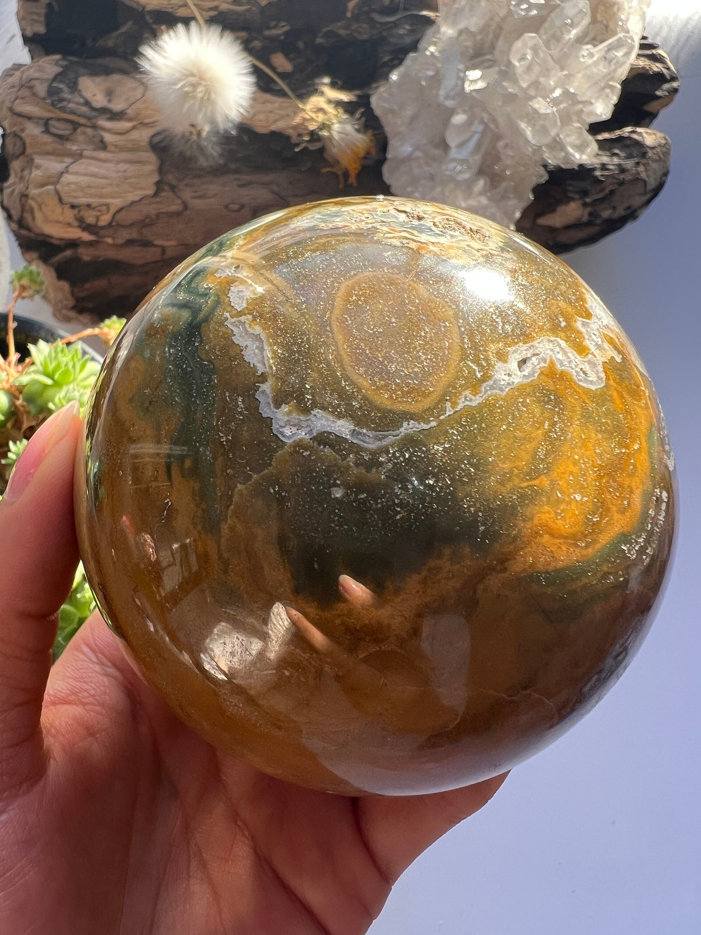 Ocean Jasper Sphere, Atlantis Stone, 8cm, 724g - Etsy