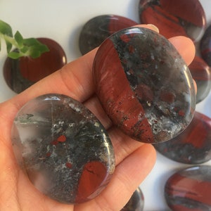 Bloodstone Worry Stone, Bloodstone