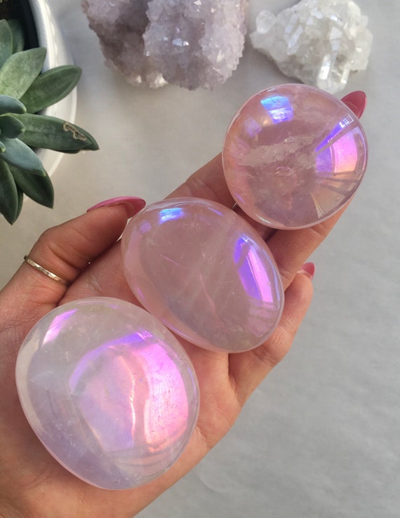 Angel Aura Rose Quartz Palm Stones Angel Aura Rose Quartz Palm Stones