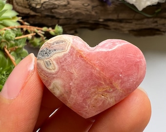 Polished Rhodochrosite Heart