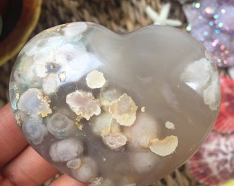 桜瑪瑙ハート、桜瑪瑙、花瑪瑙ハート、花瑪瑙石、花瑪瑙クリスタル