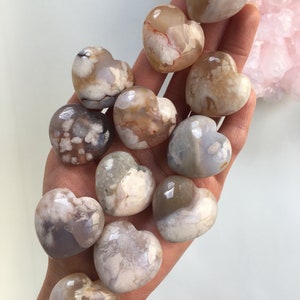Cherry Blossom Agate Heart, Cherry Blossom Agate, Flower Agate heart, Crystal Heart, Flower Agate, Polished Flower Agate, Charka Heart