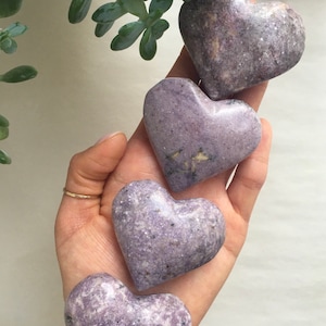 Lepidolite Heart, Lepidolite Stone, Purple Lepidolite, Natural Lepidolite, Polished Lepidolite, Lepidolite Crystal, Crystal Heart