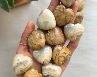 Crazy Lace Agate Heart, Mexican Healing Crystal (3cm)