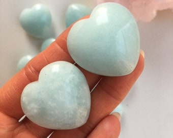 Aquamarine Heart, Polished Aquamarine, Aquamarine Crystal, Natural Aquamarine, Crystal Heart, Healing Crystal, Aquamarine Pocket Stone