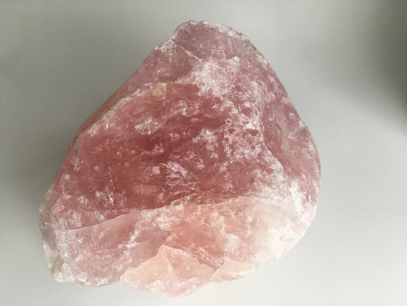 raw rose quartz point