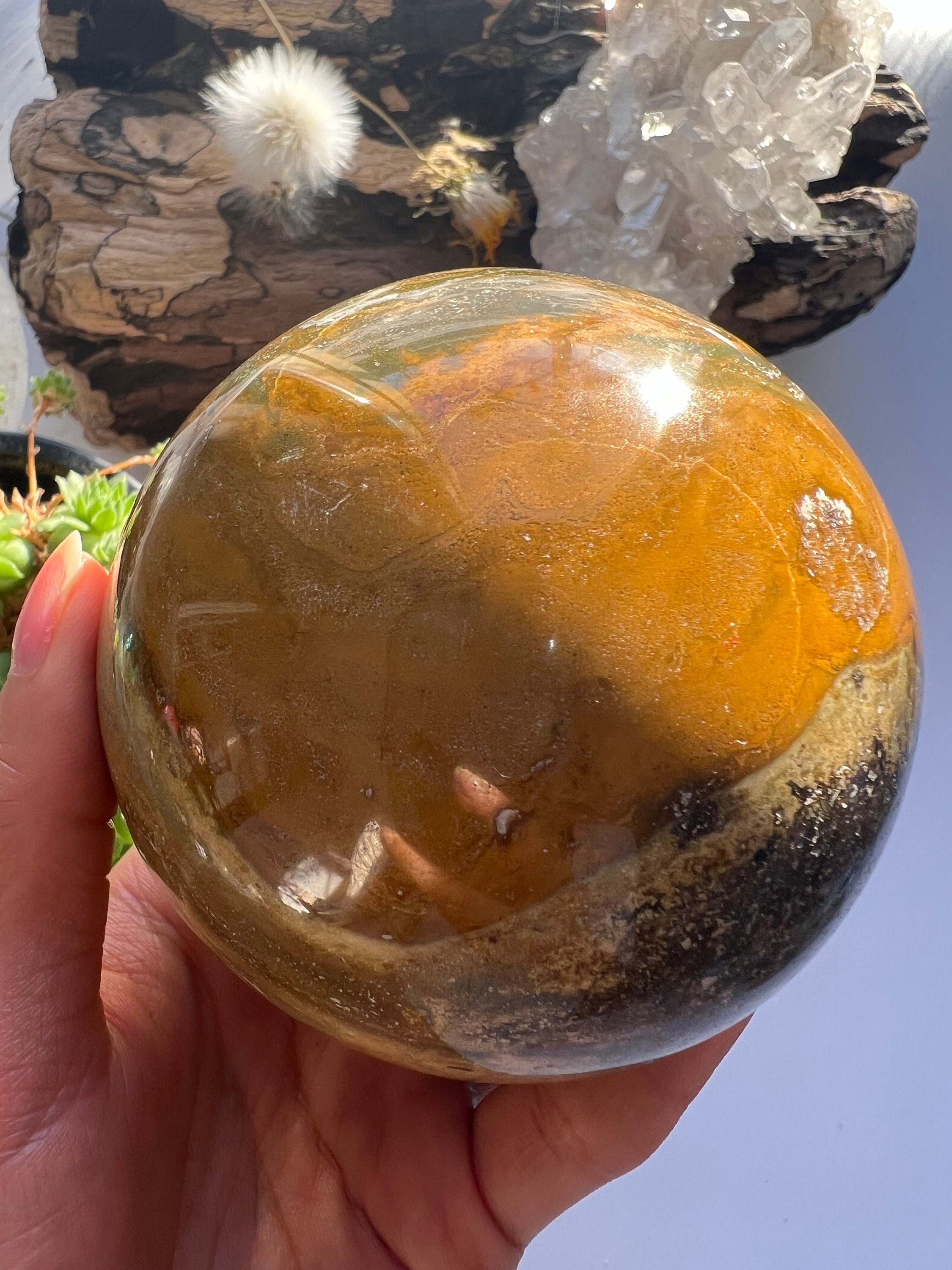 Ocean Jasper Sphere, Atlantis Stone, 8cm, 724g - Etsy Canada