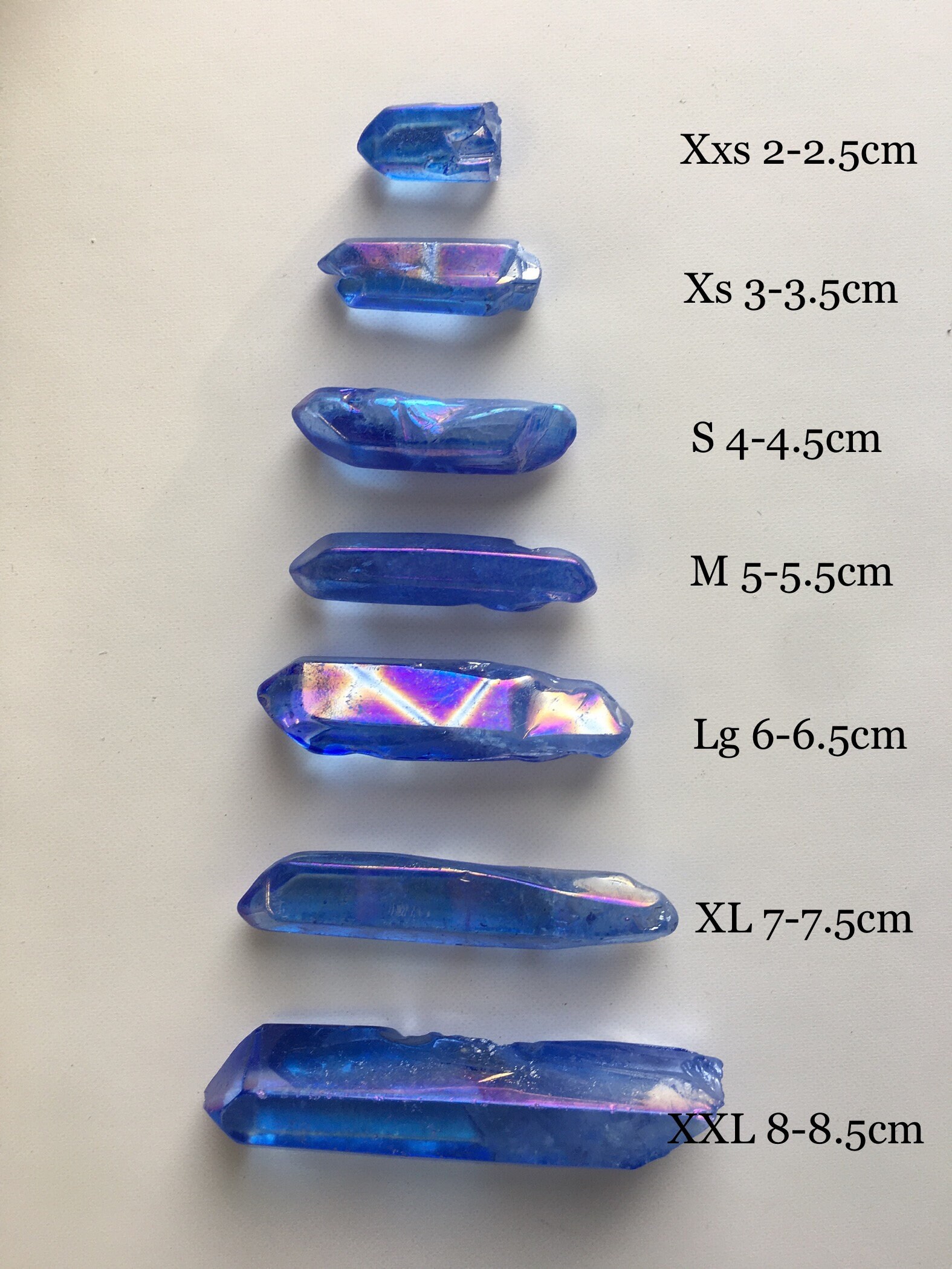 インディゴ オーラ クォーツ ポイント、ブルー オーラ クォーツ