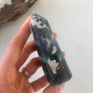 Moss Agate Tower, Moss Agate Point, Green Moss Agate, Moss agate Crystal, Healing Crystal, Moss Agate, Crystal Tower, Crystal Point, Agate