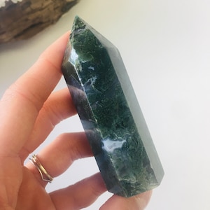 Moss Agate Tower, Moss Agate Point, Green Moss Agate, Moss agate Crystal, Healing Crystal, Moss Agate, Crystal Tower, Crystal Point, Agate