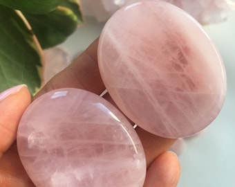 Polished Rose Quartz Worry Stone, Palm Stone