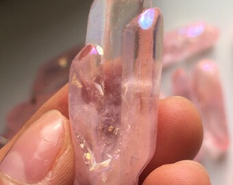 ピンクエンジェルオーラ水晶ポイント、クリスタルヒーリング - Etsy 日本