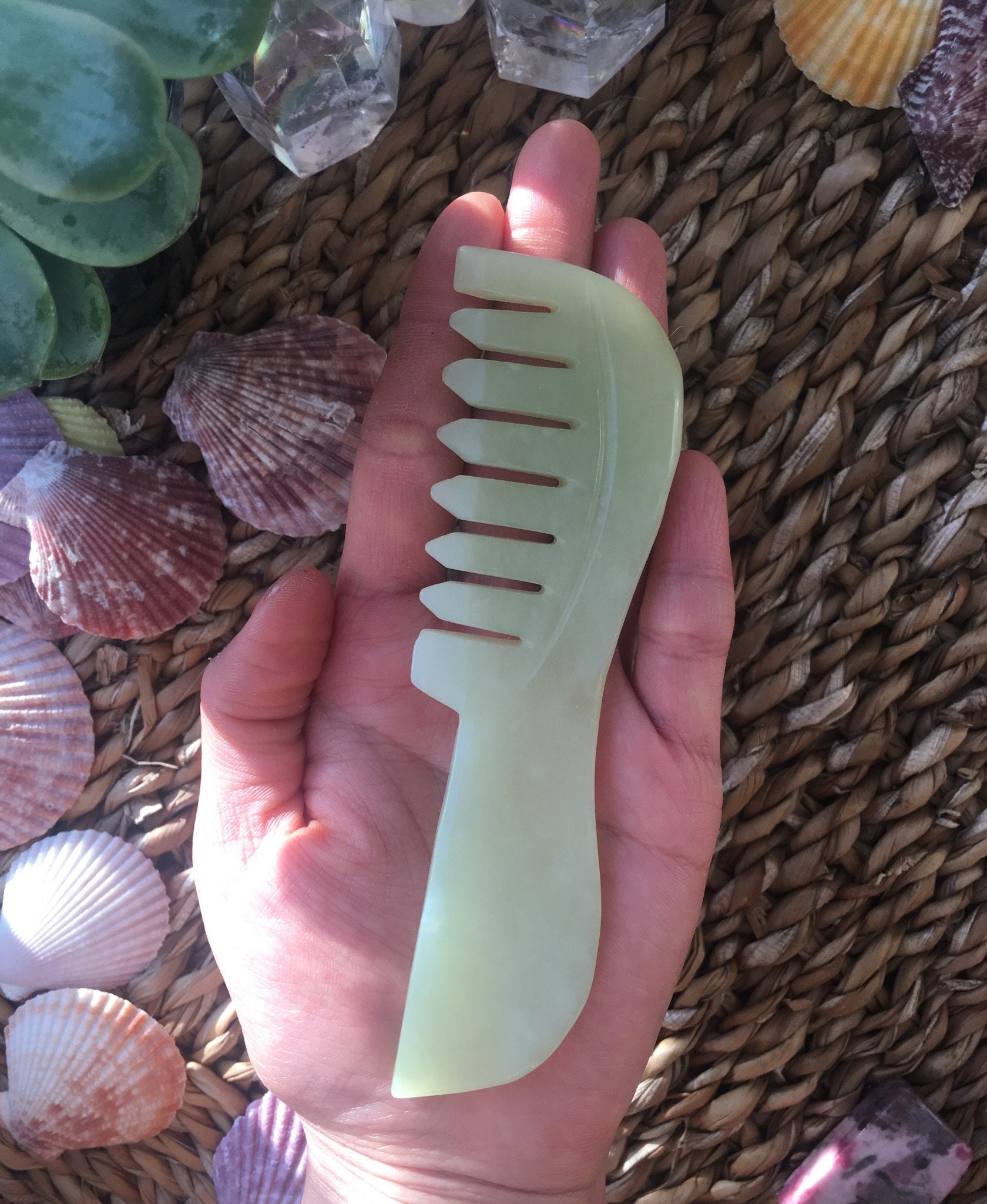 Precious Jade Comb Jade Comb Crystal healing comb Etsy