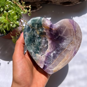 Rainbow Fluorite Heart Bowl, Crystal Bowl, Rainbow Fluorite Bowl, Rainbow Fluorite, Fluorite Bowl, Heart Shaped Bowl, Crystal Healing