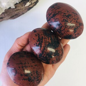 Mahogany Obsidian Palm Stone, Polished Mahogany Obsidian, Root Chakra, Mahogany Obsidian, Pocket Stone, Healing Crystal, Spirituality Tools
