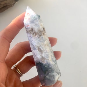 Moss Agate Tower, Moss Agate Point, Green Moss Agate, Moss agate Crystal, Healing Crystal, Moss Agate, Crystal Tower, Crystal Point, Agate