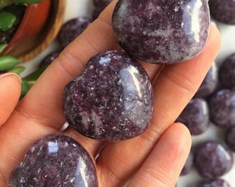 Lepidolite Heart, Lepidolite Stone, Purple Lepidolite, Natural Lepidolite, Polished Lepidolite, Lepidolite Crystal, Crystal Heart