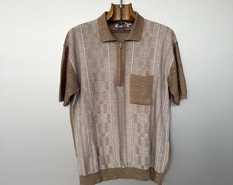 Vintage 60s/70s Brown Checked Polo