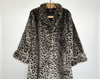 Vintage Faux Snow Leopard Coat