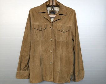 Vintage Beige Suede Leather Jacket