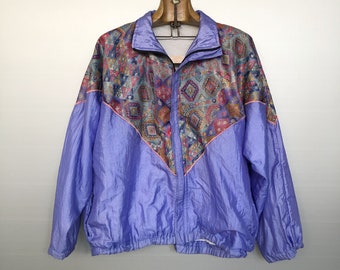 Vintage Purple Colourfull 80s / 90s Track Jacket