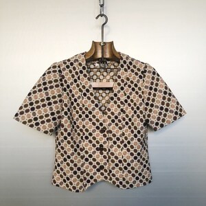 Vintage Beige Polka Dot Top