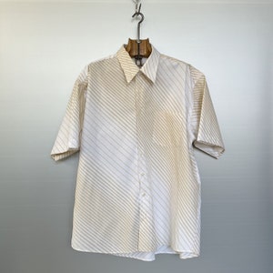 Vintage Beige White Striped Shirt