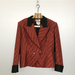 Vintage 80s Red and Black New Wool Jacket