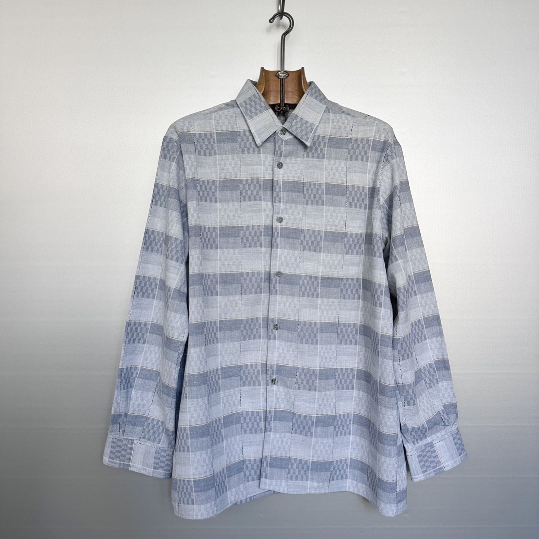 Vintage Gray Checked Long Sleeves Shirt/overshirt - Etsy