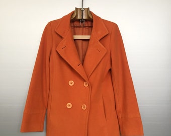 vintage 60s Orange Wool Manteau pour femme