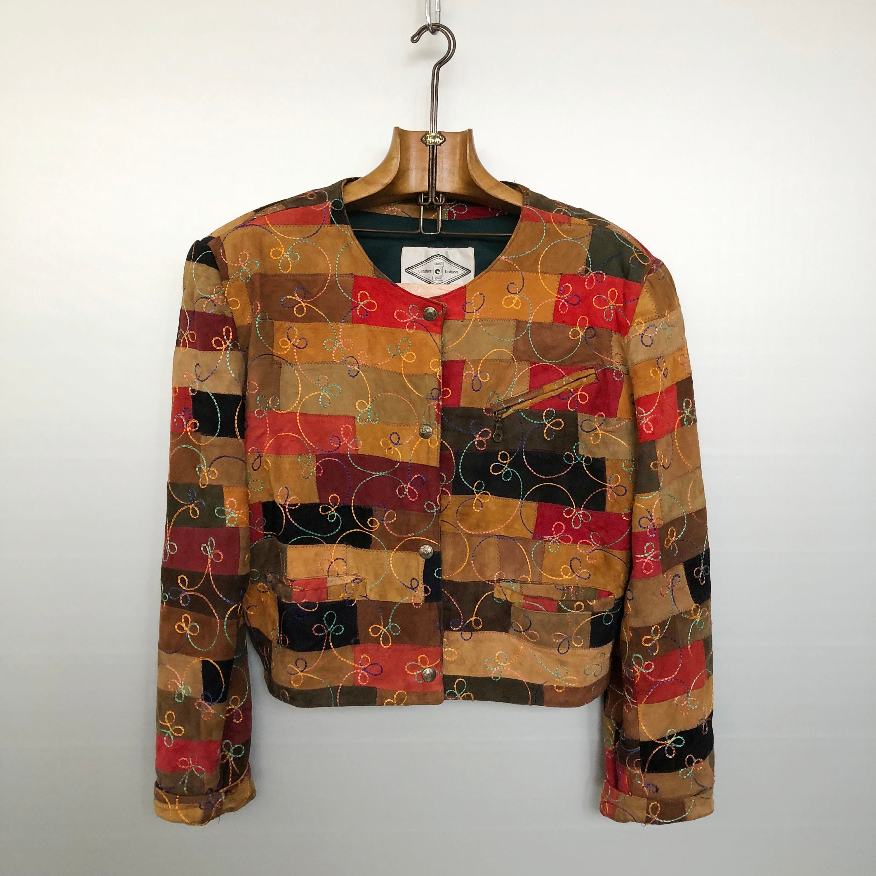 Vintage Patchwork Suede Jacket - Etsy Vintage Patchwork Suede Jacket - Etsy