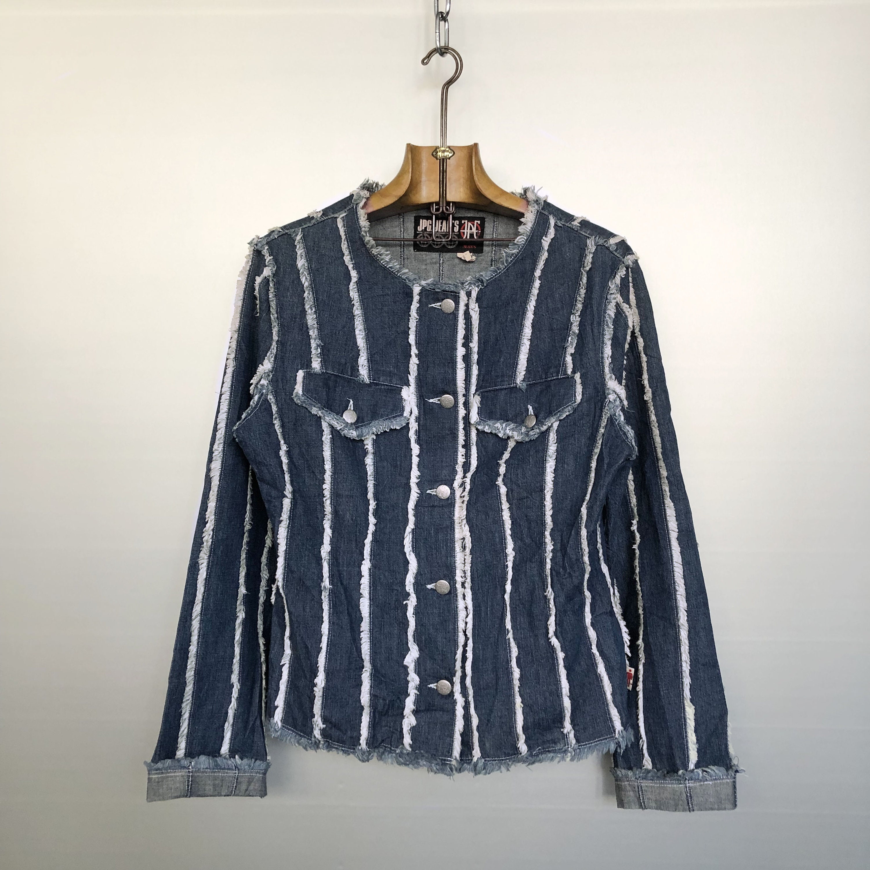 Jean Paul Gaultier, Vintage Jean Paul Gaultier Fringe Denim Jacket | JPG Jean's Donna | 90s Designer | Made in Italy | FR 42