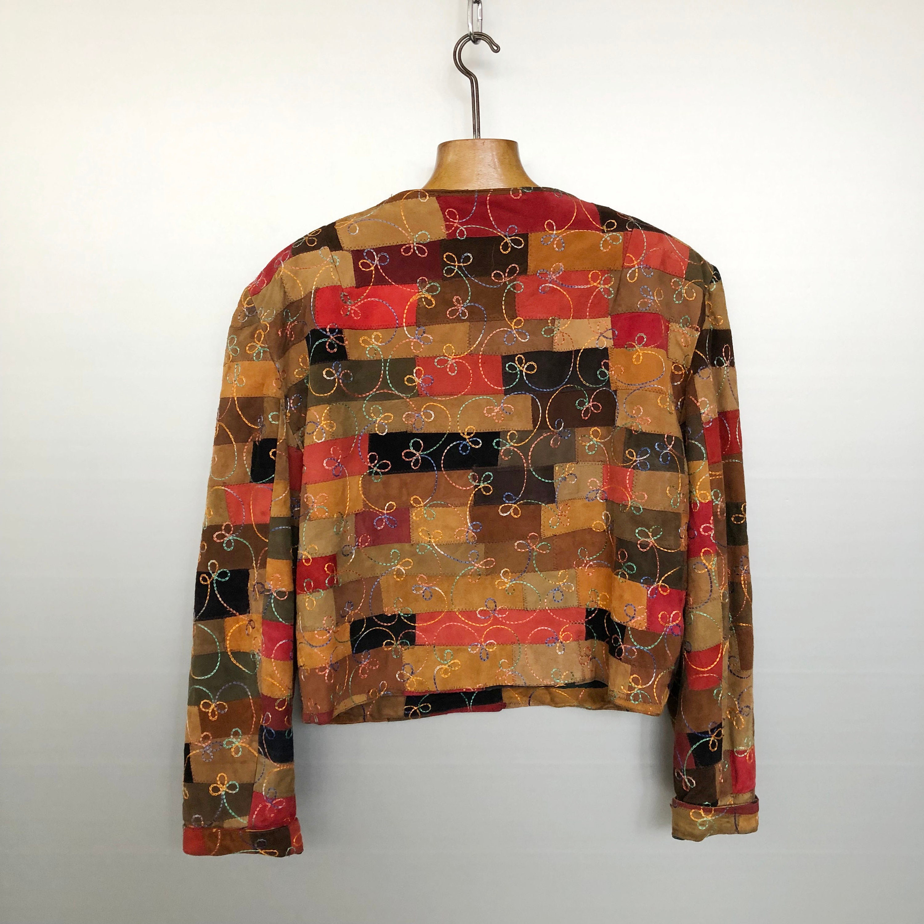 Vintage Patchwork Suede Jacket - Etsy