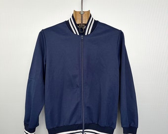 Chaqueta vintage azul marino y blanca