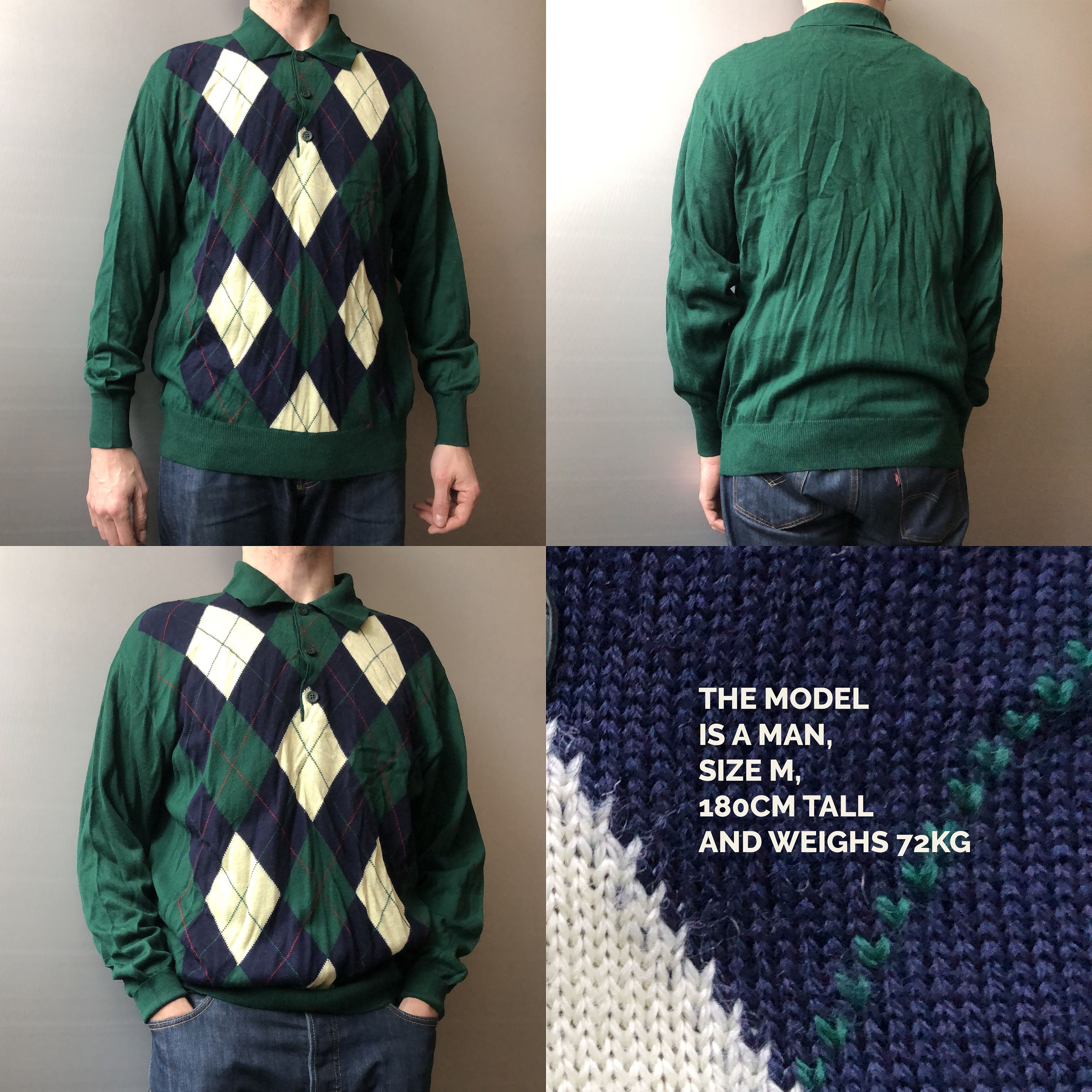 古着“CocaCola” Vintage Argyle Sweater SALE】Vintage Coca-Cola Argyle Knit Sweater Other