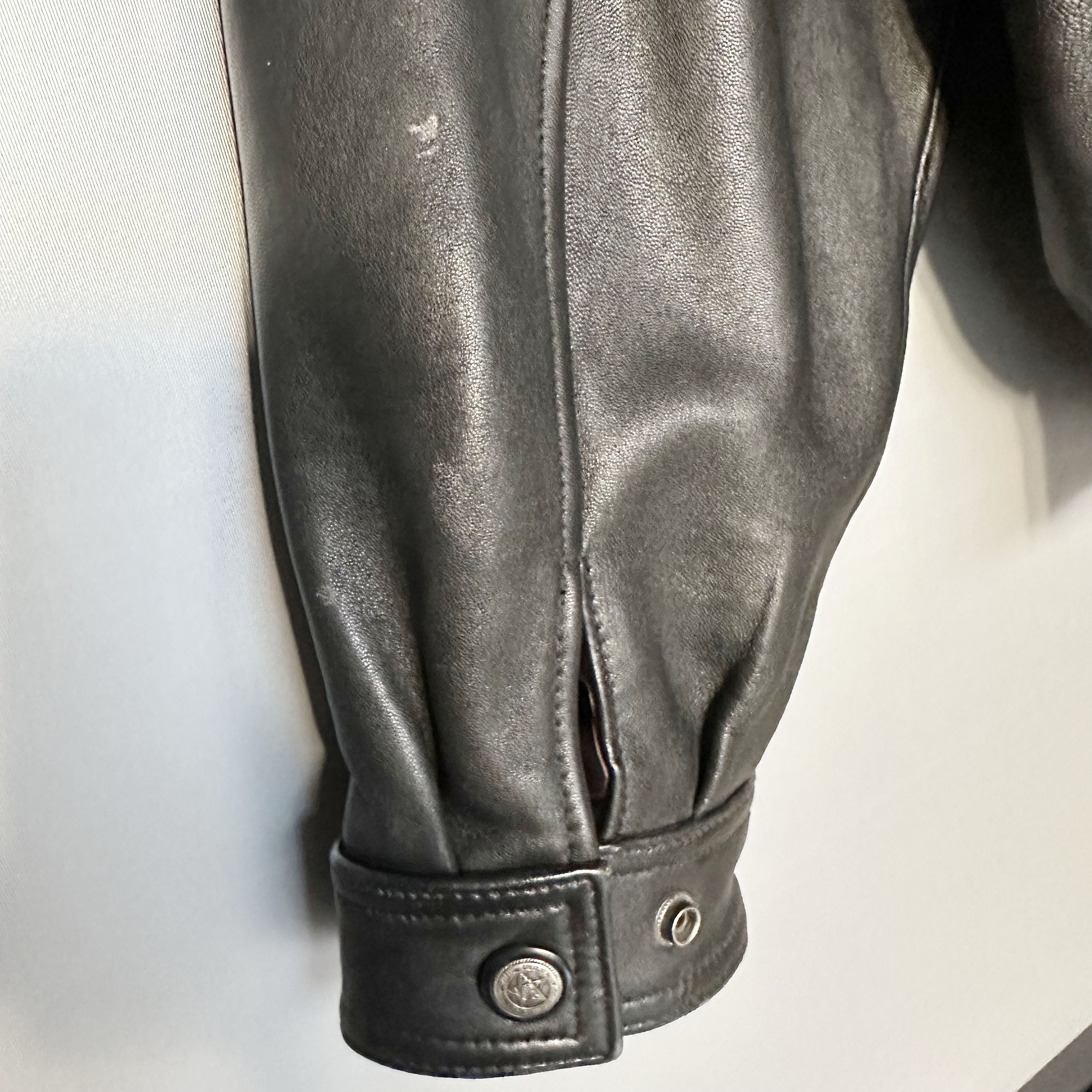 Vintage Black Leather Flight Jacket - Etsy Vintage Black Leather Flight Jacket - Etsy