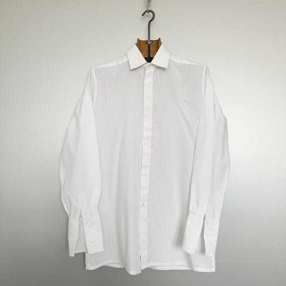 pierre cardin white dress shirt Vintage 1990s Pierre Cardin Button up Dress Shirt / Made in Canada /  Abstract Pattern / Casual Shirt / Formal Shirt