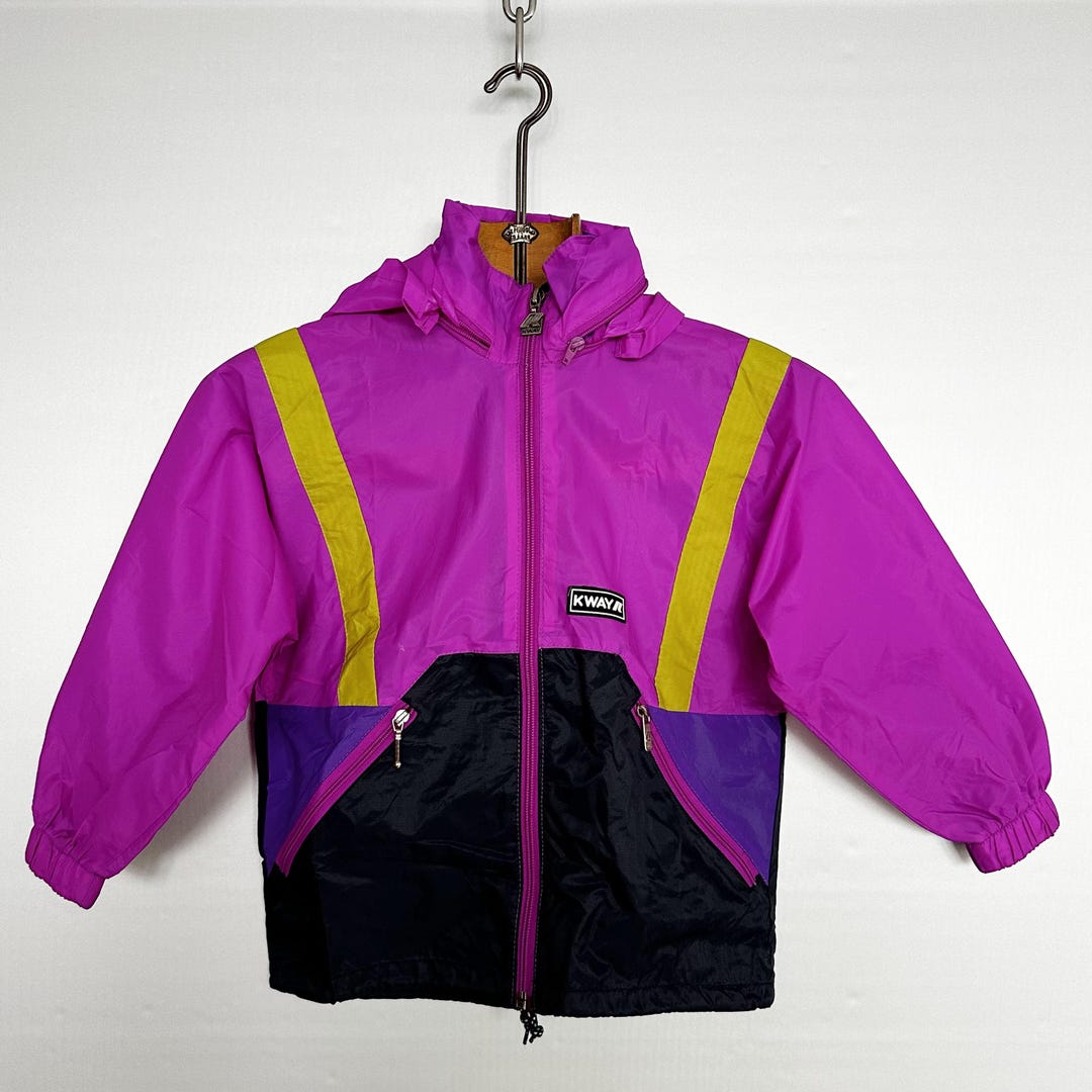Vintage 80s/90s Pac A Mac— Colourfull Windbreaker K-way — Kid Size
