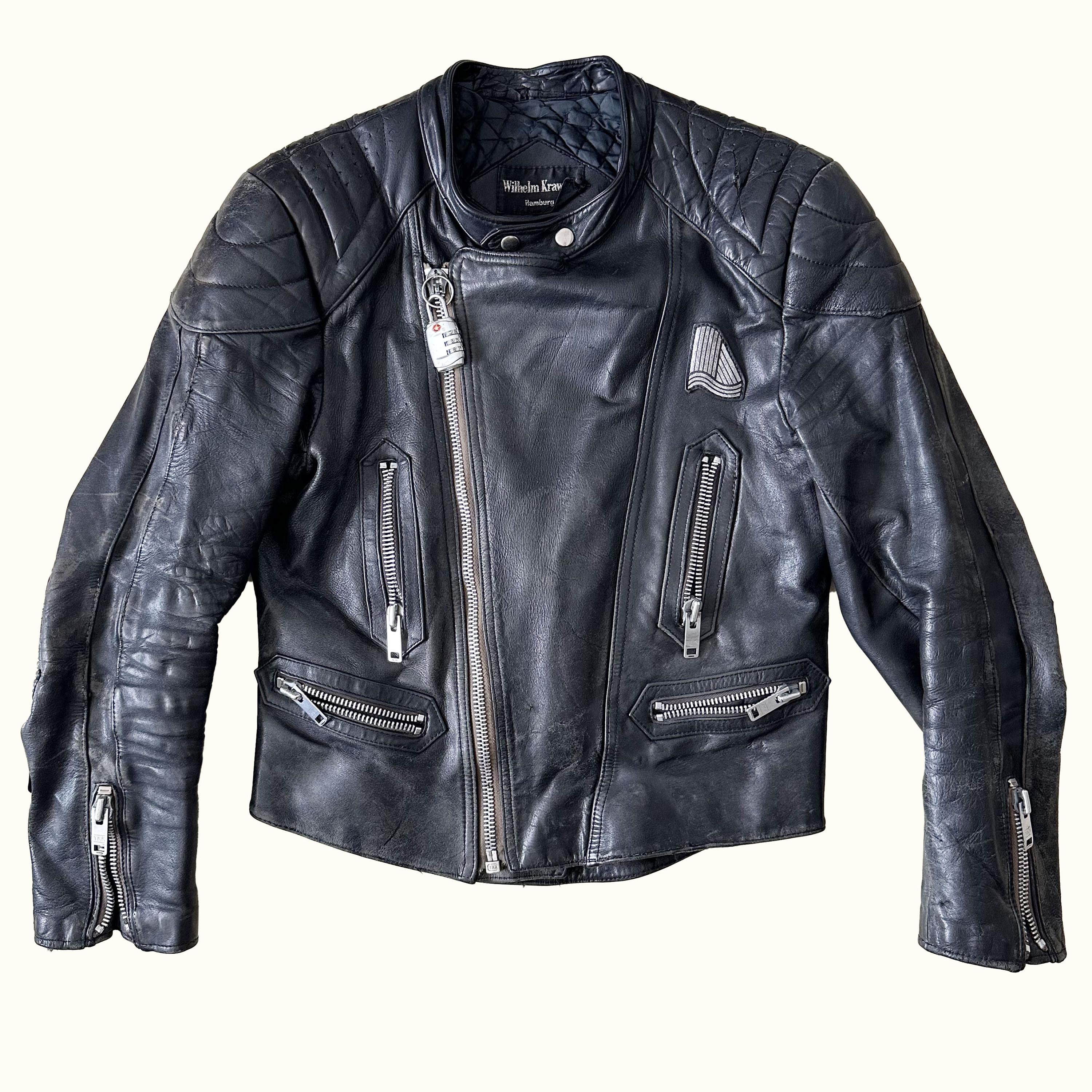 Vintage Wilhelm Krawehl Leather Biker Jacket | Punk Rock, Size 52