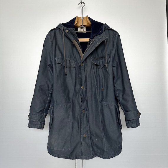 Navy Blue Army Coat, German Military Parka Jacket